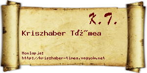 Kriszhaber Tímea névjegykártya